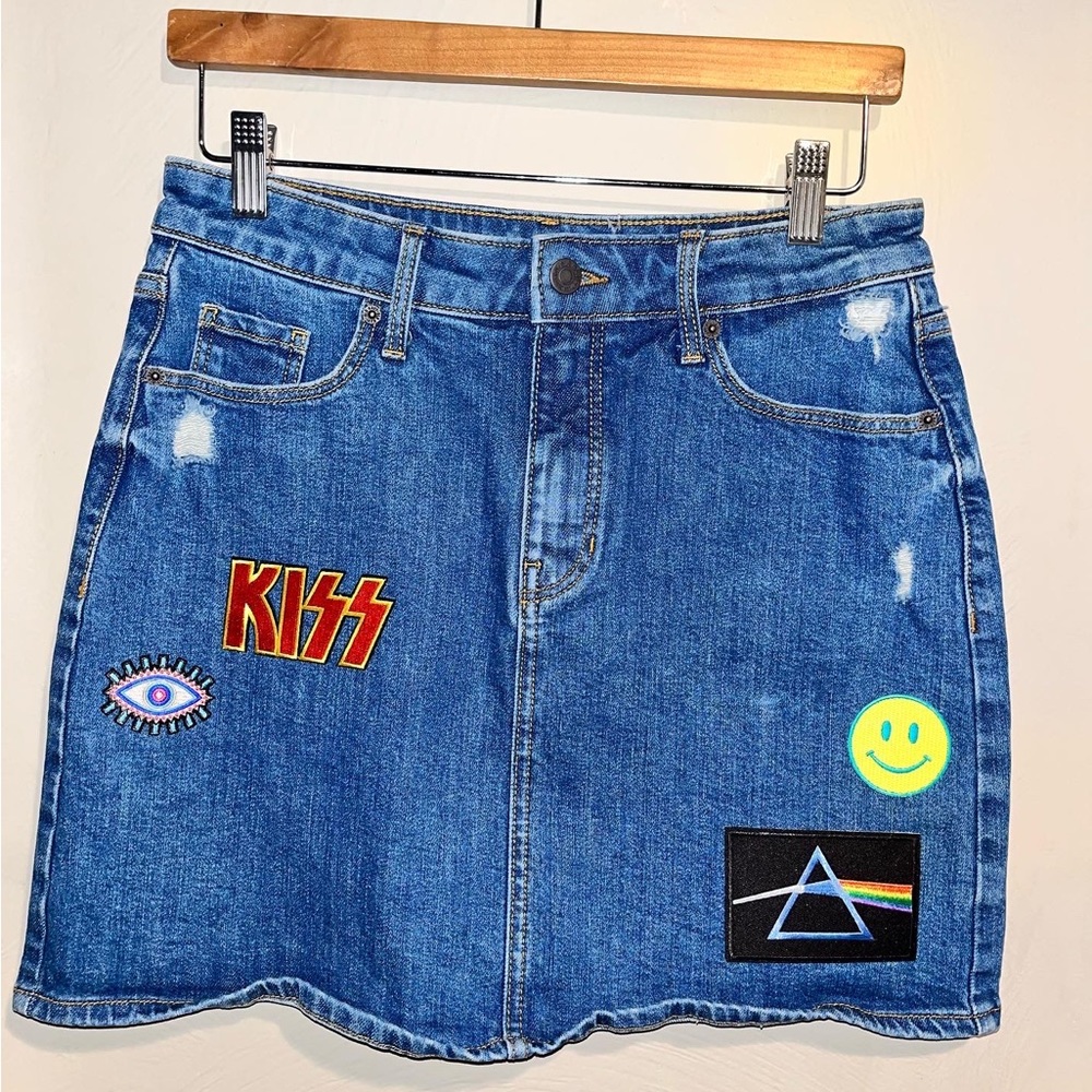Reworked denim skirt